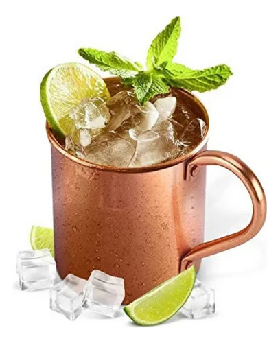 Set 2 Mug Coopper Acero Inoxidable Color Cobre 430cc Cuiner