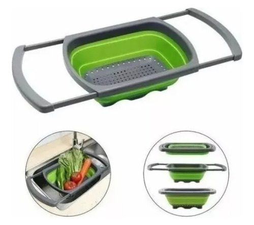 Escurridor Plegable Verduras Lavado Cocina Colador Hierbas