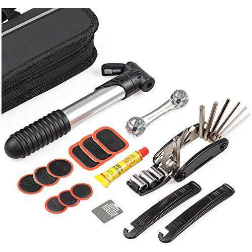 Bicycle Repair Kit - Bike Tool Kit With Tire Pump And B...