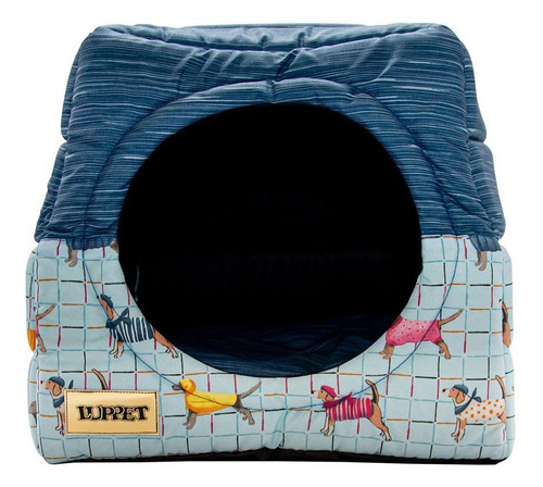 Cama Iglu E Toca Para Cachorro Impermeavel Luppet Azul Pets