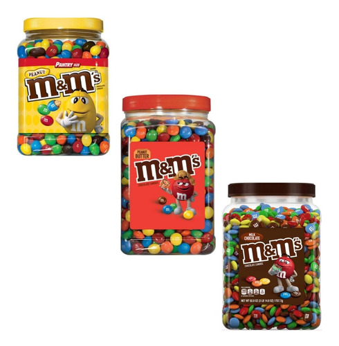Pack 3 Tarros Trilogía De Chocolates M&m (importados Eeuu)