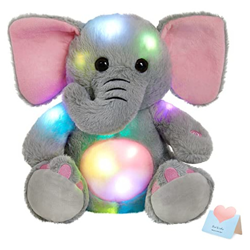 Bstaofy 13'' Light Up Elephant Stuffed Animals Glow Led Elep