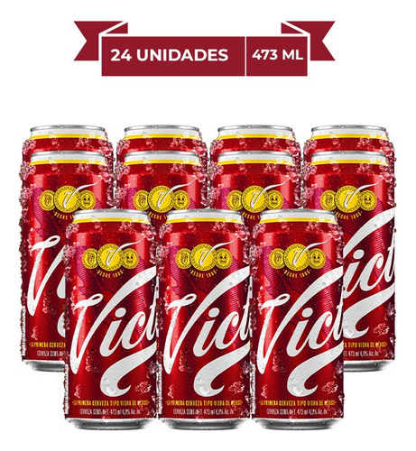 Cerveza Obscura Victoria, 24  Latónes 473ml C/u
