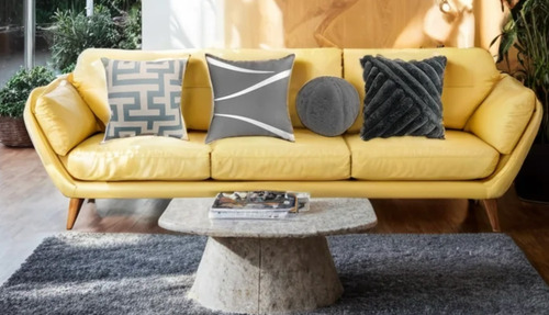 Set 4 Cojines Decorativos 45 Cm Relleno Cierre Sala Cama Gris Oscuro Diferentes Diseños
