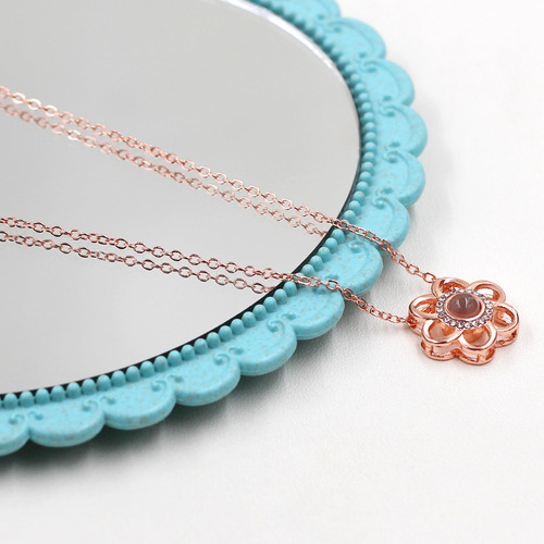 Collar Oneress Con Colgante De Te Amo En 100 Idiomas