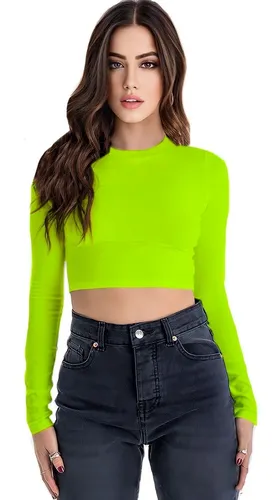 Blusa verde fosforescente hot sale