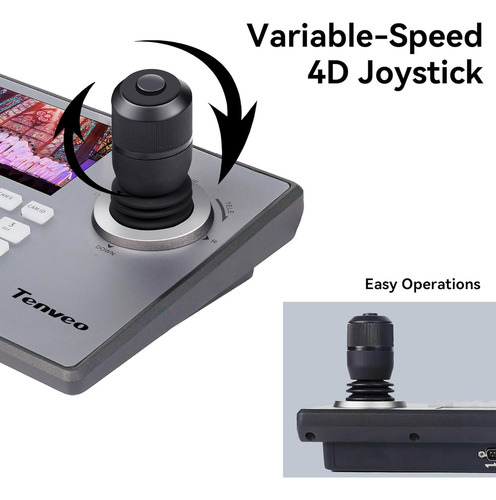 Controlador De Joystick Cámara Tenveo Ptz Ndi Poe Rs232 Tevo