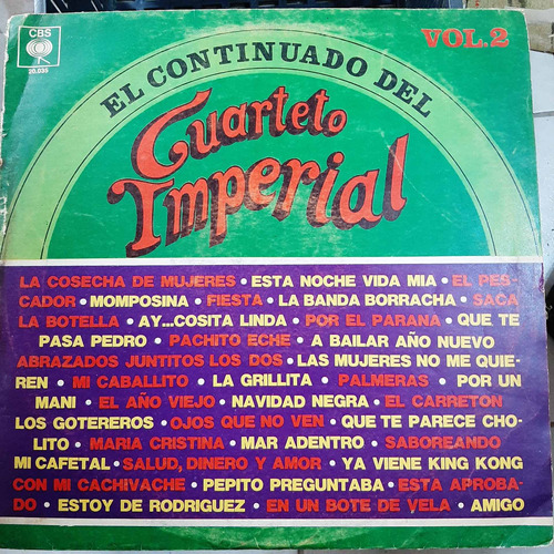 Vinilo Cuarteto Imperial El Continuado Vol 2 Xx C5