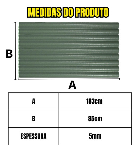 Telha Plástica De Polietileno Resistente Telhados 183x85cm