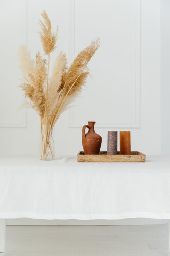 Mantel Rectangular De Lino Natural De 60 X 106 Pulgadas, Man