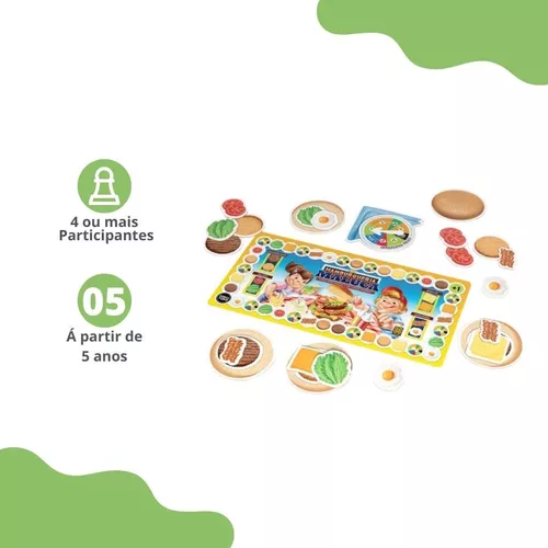 Jogo de Tabuleiro Infantil Hamburgueria Maluca Grow - minipreco