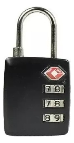Cadeado Tsa Com Segredo P/ Mala Mochila Bolsa Segredo Viagem Cor Preto