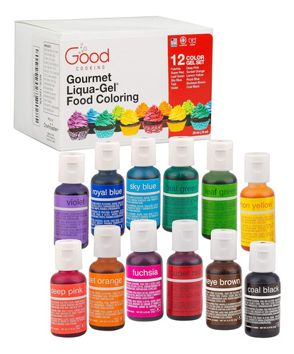 Food Coloring Liqua-gel 12 Pk (9 Oz, - mL a $18325