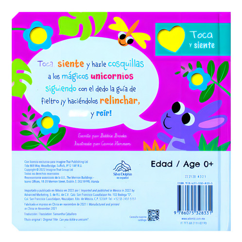 Hazle Cosquillas al: Unicornio: Libro Infantil Hazle Cosquillas al: Unicornio, de Brooks, Babbie. Editorial Silver Dolphin (en español), tapa dura en español, 2022