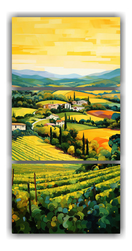 120x240cm Paisajes Rústicos De Toscana Bajo El Sol Flores