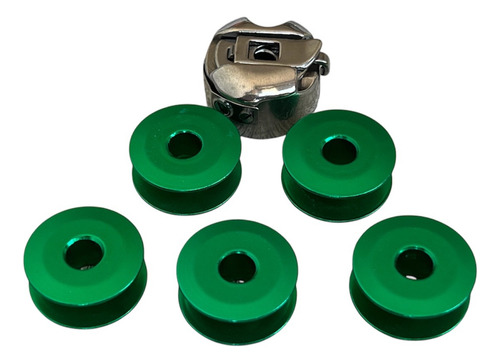 Bobina Y 5 Carretes Verdes Para Máquina Recta Industrial