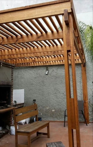 Pergola De Madera Con Techo Media Sombra Fabrica Y Colocamos