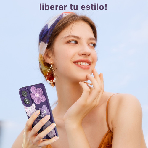 Funda Para Oppo A78 4g Carcasa Uso Rudo Con Flores Dibujos