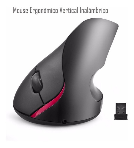 Imagen 2 de 3 de Mouse Ergónomico Vertical Inalambrico Recargable Laptop Pc