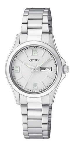 Reloj Citizen Blanco Plateado Original Para Dama E-watch 