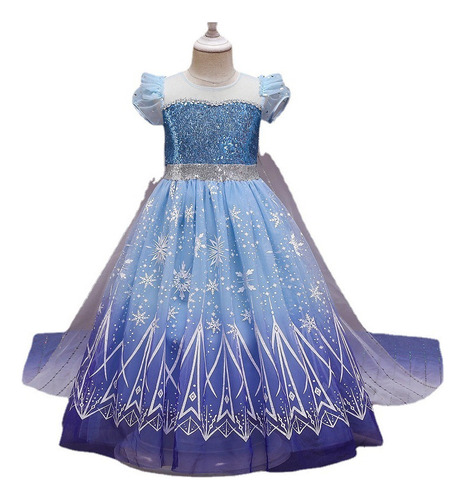 Frozen Elsa Princess Dress, Vestido De Manga Corta Con Lente