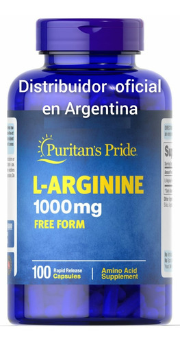 L-arginina 1000mg. Forma Libre X100 Caps Aprobado Anmat/inal