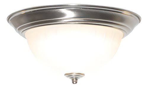 Plafón De Techo Led 17w Estilo Clásico, Níquel Satinado Color Blanco