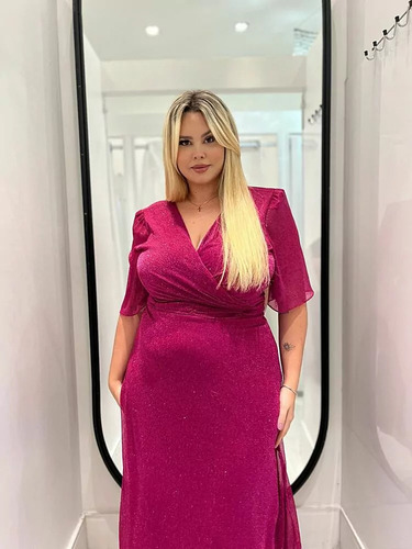 Vestido De Festa Com Fio Metalizado Pianeta Tal Qual