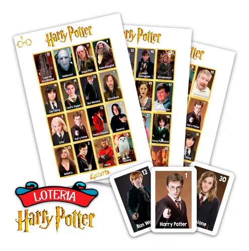 Juego Loteria Harry Potter Imprimible 80 Tablas Y 54 Cartas