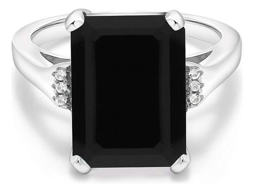 Gem Stone Anillo Plata 925 Con Onix Negro Para Mujer 6 67 Qu