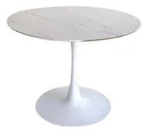 Comprar Mesa Tulip Simil Marmol Mdf 1 Metro De Diámetro Emuebles Simil Marmol Blanco