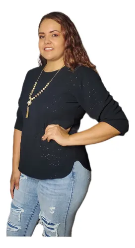 Blusa tela brillosa hotsell