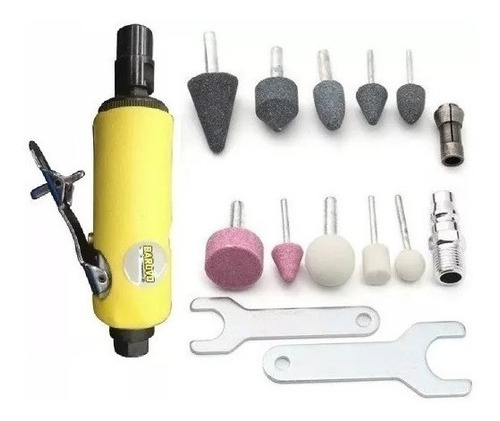Amoladora Recta Neumatica Barovo Kit 10pz Matriceria Torno