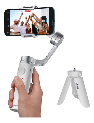 Mini Tripode/selfie Stick Rotacion 360 Blanco Plegable