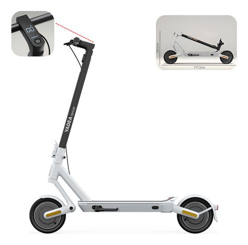 Scooter De Aleación Yadea Motor 600w 25km/h Autonomía 30km Blanco