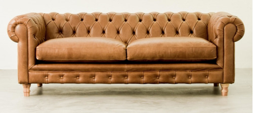 Sofa 3 Puestos Modelo Chesterfield Tela O Bipiel.