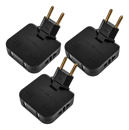 Adaptador De Cargadores, Convertidor De Enchufe Giratorio 4