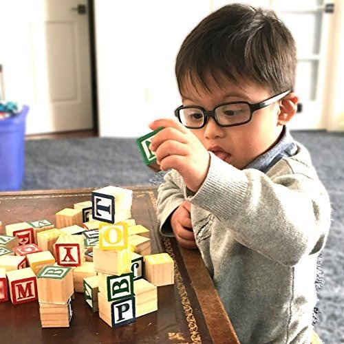 Imagen 6 de 6 de Skoolzy Abc Bloques De Madera Para Niños Pequeños - 30 Bloqu