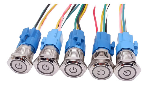 Interruptor Push Button Impermeable 19mm Na / Nc Luz 12-24v