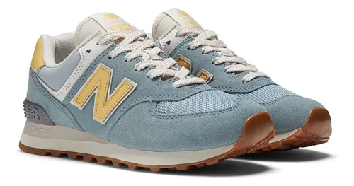 Zapatillas New Balance 574 Mujer Moda Celeste Env o gratis
