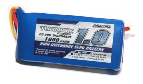 Batería Lipo Turnigy 11.1v 3s 1000mah 20c + Cargador Bateria