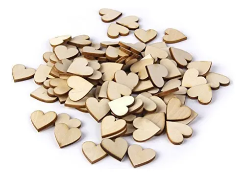 Oulii Discos De Madera Con Forma De Corazón En Blanco, Ado.
