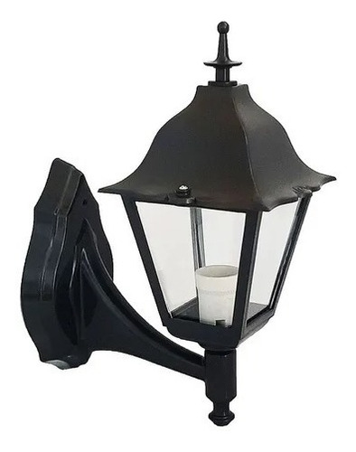 Farol Colonial Plástico 4 Caras De Vidrio Exterior- Mecaluz*