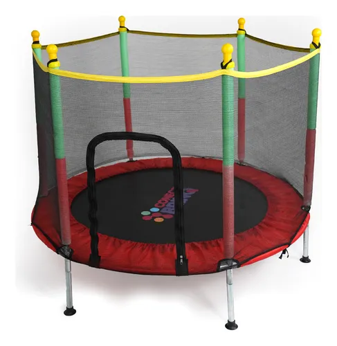 Cama Elástica Infantil Pula Pula Trampolim 1,40 M Playground Lona de salto Preto Proteção de molas Vermelho