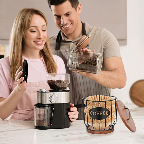 . Portafiltros De Café Con Tapa, Cesta De Gran Capacidad