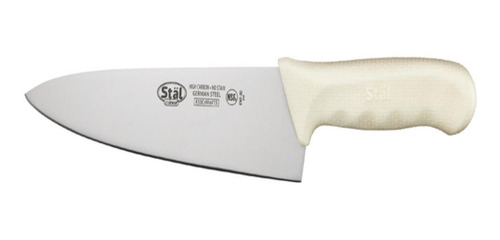 Cuchillo Cocina Medio Golpe Mango Pp Blanco 20 Cm Winco