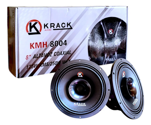 Par De Medios Rangos 8 Pulgadas 250w Max Krack Audio Negro