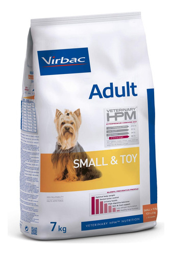 Alimento Virbac Veterinary HPM Small and Toy para perro adulto de raza  mini y pequeña sabor mix en bolsa de 7kg