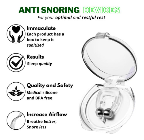 Clip Para Nariz Magnético Anti Ronquidos Nasal 2 Pcs