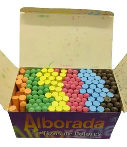 Imagen 2 de 4 de Caja X 144 Tizas Alborada Colores Intensos